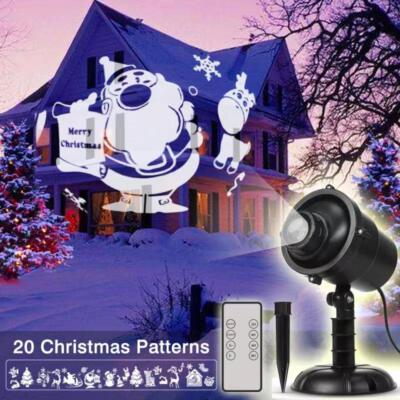 LED Laser Projektor Schneeflocken Weihnachten Licht Party Garten Deko Xmas Außen
