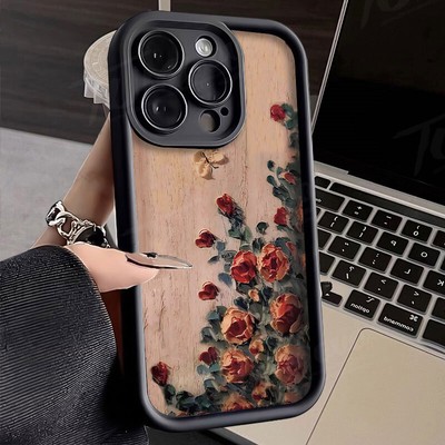 For OPPO VIVO Infinix Retro Flower Back Case ShockProof Phone Cover Women Girl