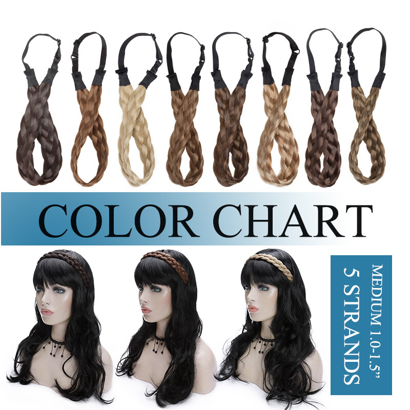 Thick Braided Headband Hair Band Plaited Chunky Braid Band Real Natural as Human