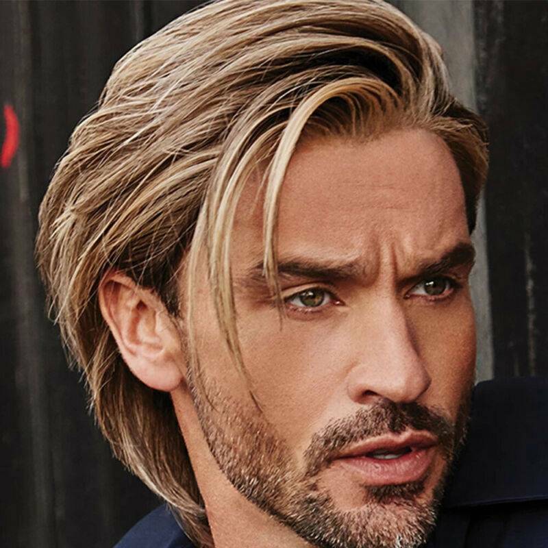 Herren Natürliche Perücke Männer Kurz Jugendlich Haarteil Goldbraun Perücken DE