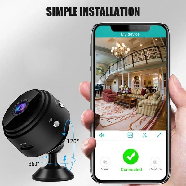 Security camera app on phone, easy setup.