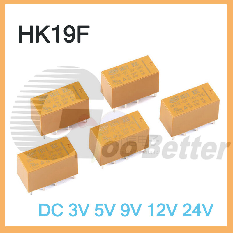 Relais | Printrelais | Hk19f 3v,5v, 9v,12v, 24v= 1 Xum 100 Ohm 125vac 30vdc/2a