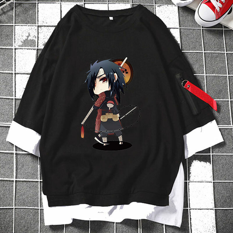 Details About Hokage Uchiha Madara Gunbai Uchiwa Layered T Shirts Casual Zipper Loose Tee Tops