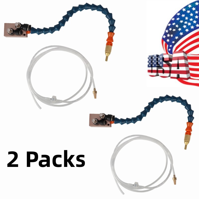 2 Packs Mist Coolant Lubrication Spray System For 8mm Air Pipe CNC Lathe Milling