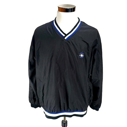 Vintage Converse All Star Windbreaker Pullover Jacket Retro 90s Lined Men L 