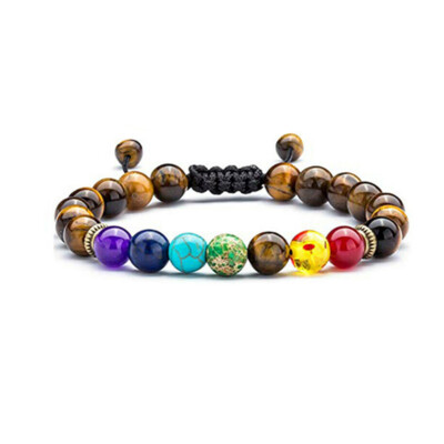 7 Chakras Essential Oil Diffuser Braided Bracelets Men Women Lava Rock Bracelets