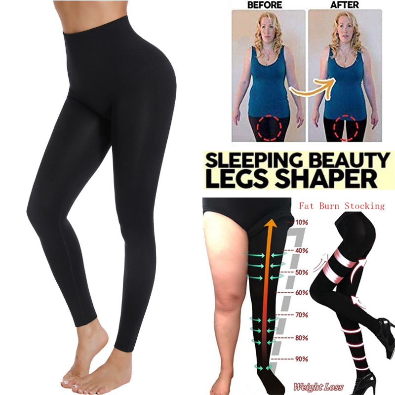 HIGH WAIST TUMMY CONTROL LEG SHAPER FAJA COLOMBIANA SLIMMING TONE LEGGINGS SOCKS