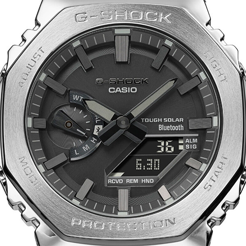 Pre-owned Casio G-shock Gm-b2100d-1ajf Metal Case Solar Bluetooth Analog Digital Men Watch
