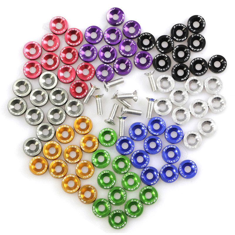 10Stk JDM Aluminum Fenderwasher Kotflügelschrauben Unterlegscheibe Schraube Kit