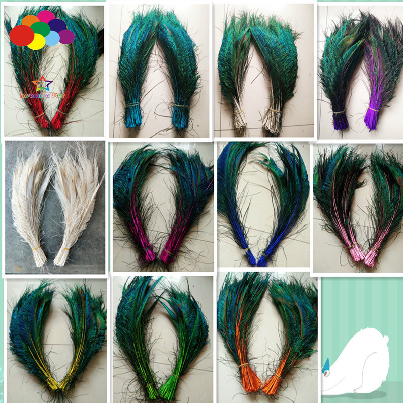 10 100pcs Natural Dye Peacock Feathers 12 16 Inch 30 40cm