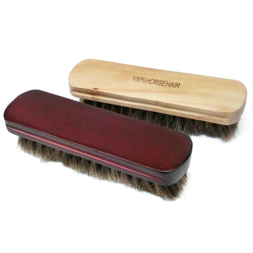 Shoe Shine Buffing Brush 100% Horsehair Horse Hair Wood ...
