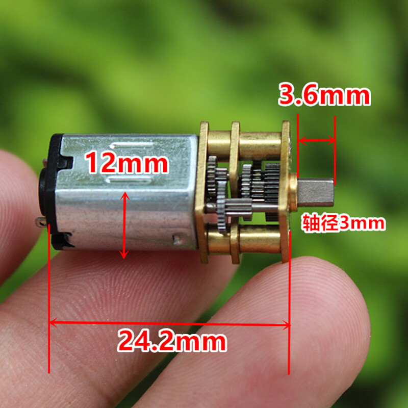 DC 3V-6V 5V N20 Metal Gear Electric Motors Slow Speed 66mm Long Shaft Car Robot