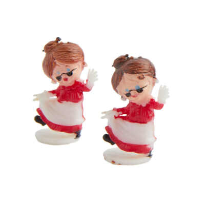 Set of 4 Miniature 1-3/8''  Mrs. Claus Plastic Christmas Figurines - True Vintage