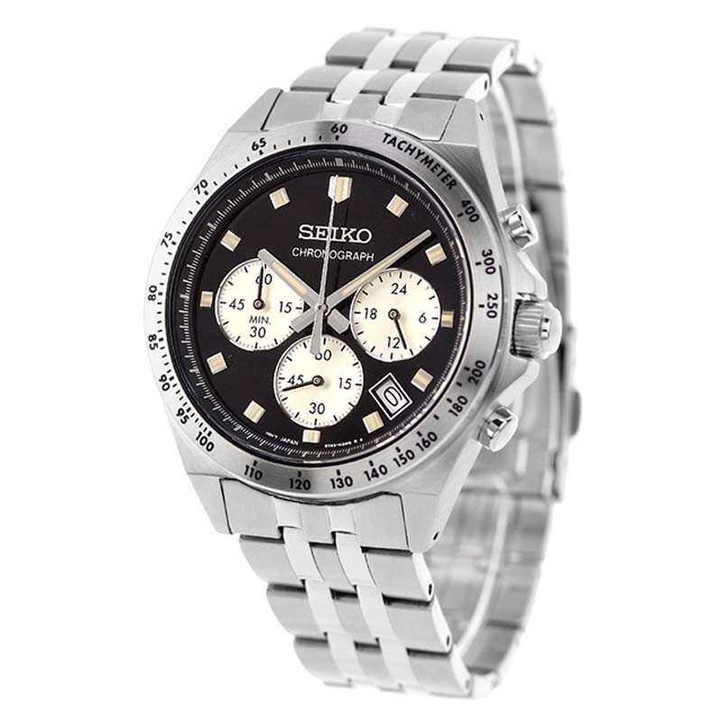 Pre-owned Seiko Spirit Sbtr047 Neo Vintage Chronograph Quartz Stainless Steel Men Watch