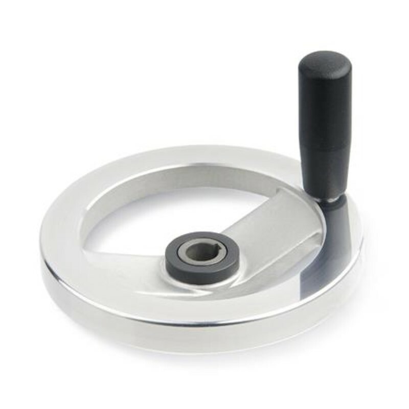 Sicherheits-Handrad m. Griff, m. Gleitlager, 125mmØ, 12mm B.m.Nut, Eink. p.Druck