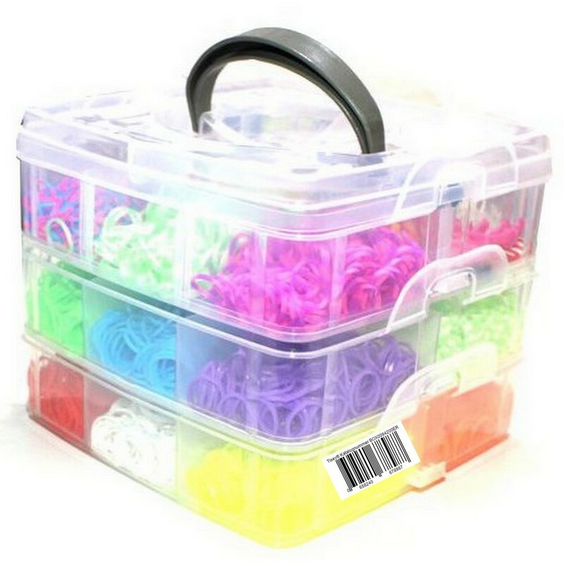 Loom Bands Set – Ca. 6000 Gummibänder Bunt, Mit S-Clips, Häkchen & Webrahmen, Für Armbänder & Basteln