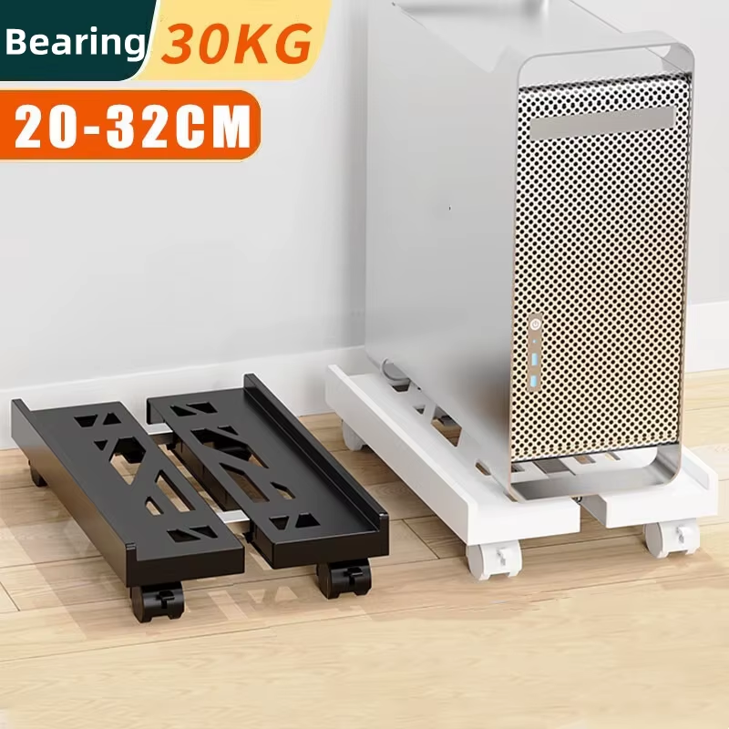 Adjustable Mobile CPU Stand, Ventilated Computer Tower Stand PC Tower Stand with