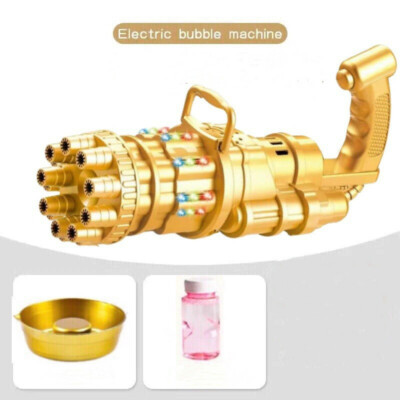 Bubble Gun Automatic Gatling Soap Water Bubble Machine Kids Summer Toys