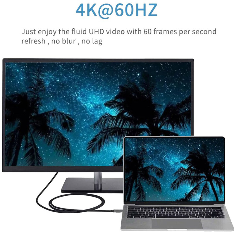 USB C to MiniDP HD Cable Type C to MIni DisplayPort 4K 60Hz Coaxial Cable