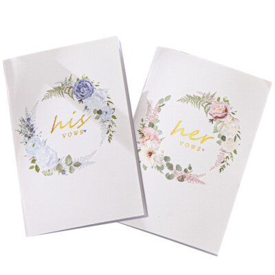 Wedding Vows Books Ceremony Scroll Gift Keepsake Notebook His and Hers Planner