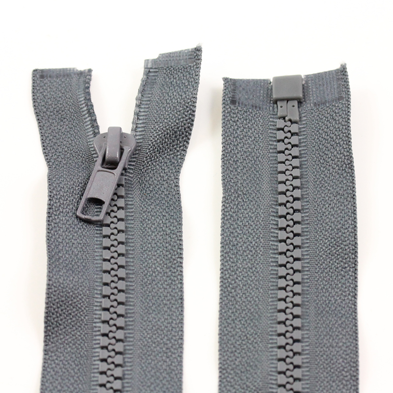 GREY 10'' 32'' INCH CHUNKY NO.5 OPEN END ZIPS PLASTIC SEW ON ZIPPER