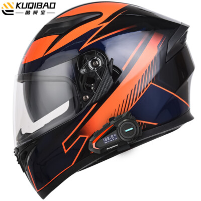DOT Approved helmet full face  built-in Bluetooth Motorcycle Dual Lens Helmet