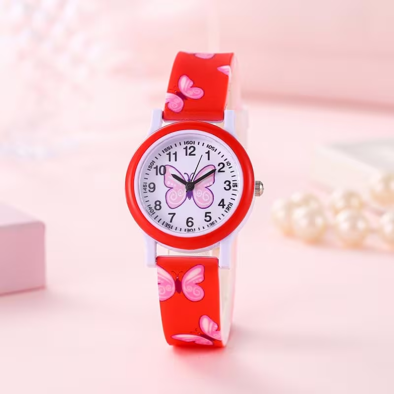 Fashion Colorful Cartoon Butterfly Watch Quartz Electronic Watch Holiday Gift