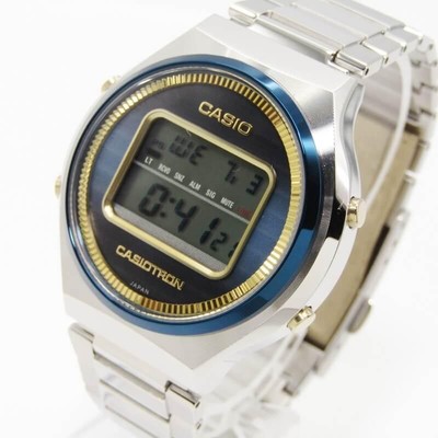 Pre-owned Casio Tron 50th Anniversary Trn-50ss-2ajr Watch Digital Blue Silver