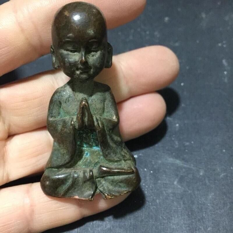 Vintage Chinese Bronze Buddha Blessing Statue Figure Table Decoration