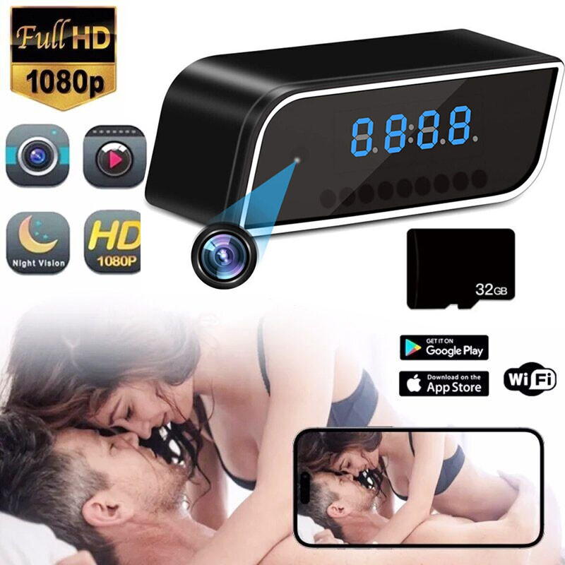 FHD 1080P Spy Camera WiFi Hidden Wireless Night Vision Security Nanny Cam Alarm