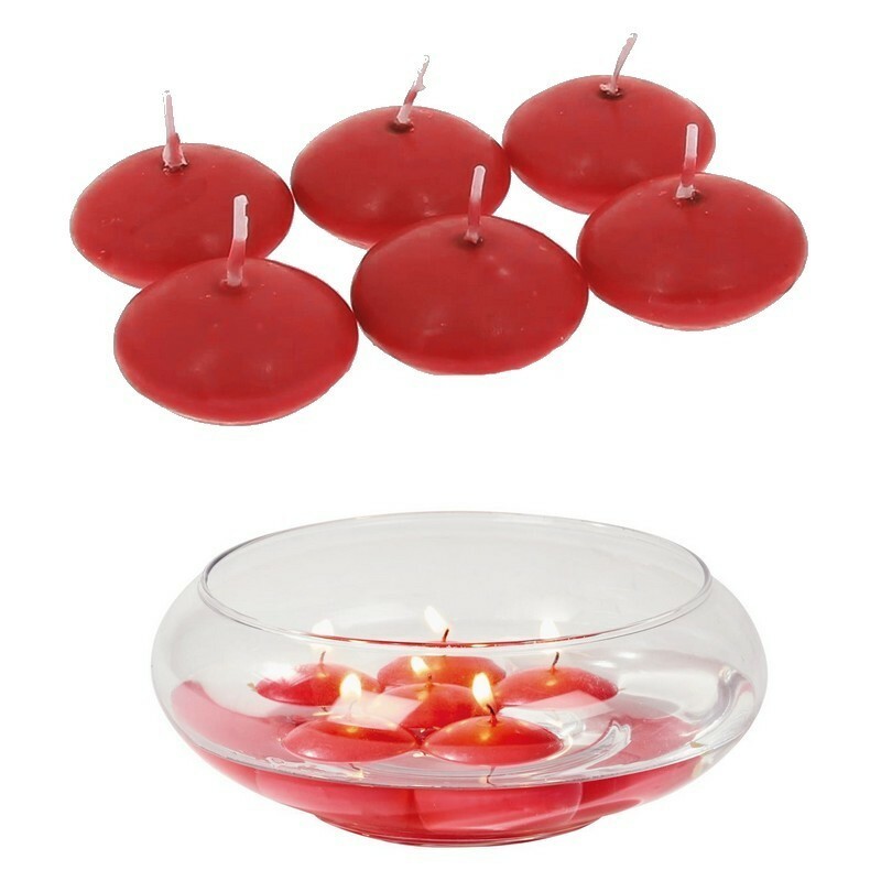 Set 108 Pezzi Candele Cera Galleggianti Floating Candles Colore Rosso bal