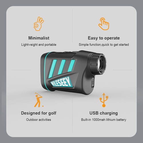 Mileseey 656Yards Laser Golf Rangefinder Flagpole Lock Rechargable with Case