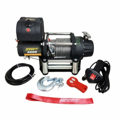 Elektrische Seilwinde PowerWinch 8000 12V 3628 kg 4x4 Pannenhilfe Kangaroo
