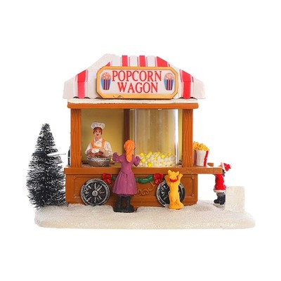 Christmas LED Lighted House Resin Wagon Musical Animated Village Decor