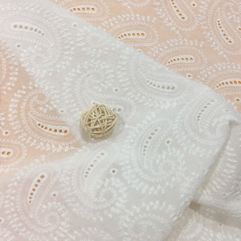 Baumwollmaterial Bestickt Kleid Handwerk Stoff 51'' Von Meter Solid Nähen Kunst