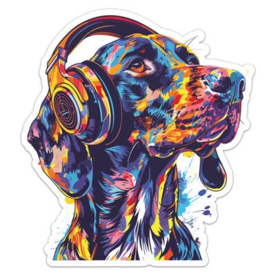 DJ German Shorthaired Pointer Dog Vinyl Decal Waterproof Car Bumper Sticker