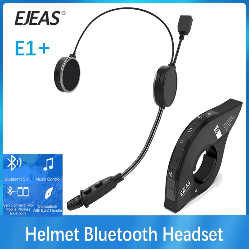 E1+ Bluetooth Motorcycle Helmet Wireless Headset Music Control Long-Lasting Baft