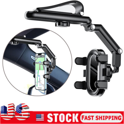 1080° Rotation Car Phone Holder Multifunction Car Sun Visor Smart Phone Stand US