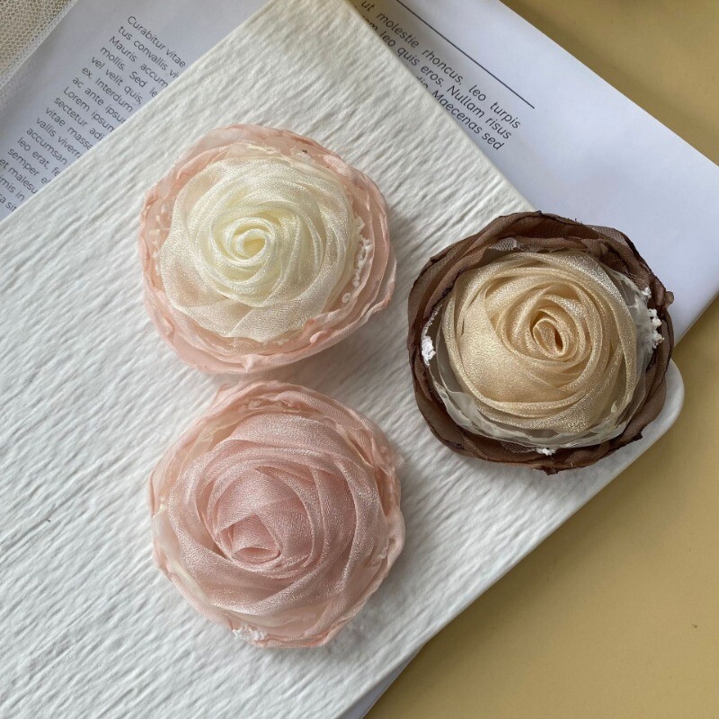 5pcs Semi-finished Artificial Silk Flowers Clothing Sewing Flower Accessories