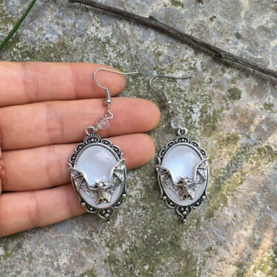 Black Bat Wing Earrings Halloween Earrings Vampire Bat Witchy Women Jewelry Gift