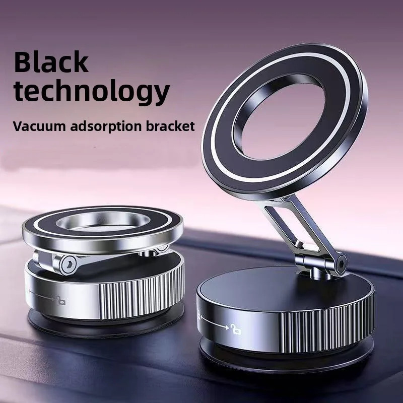 Aluminum Alloy Magnetic Car Phone Holder 360° Rotating Foldable Strong Mount 