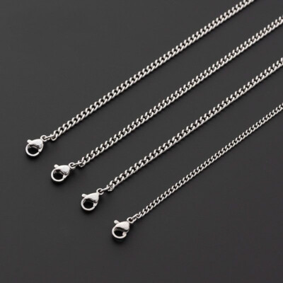 1.5/2/3/3.5/4.8/6/7/9mm Stainless Steel Curb Cuban Link Chain Woman Man 16-36''