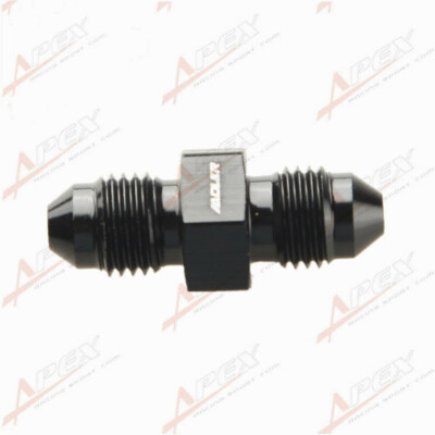 -3AN 3AN To AN3 AN-3 Aluminum Straight Male Union Fitting Adapter Black
