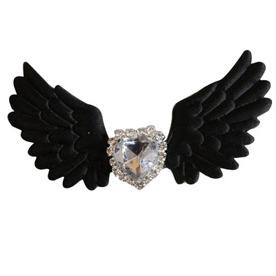 Wing Hair Clip Crystal Heart Hair Clip Punk Side Clip Wing Barrettes