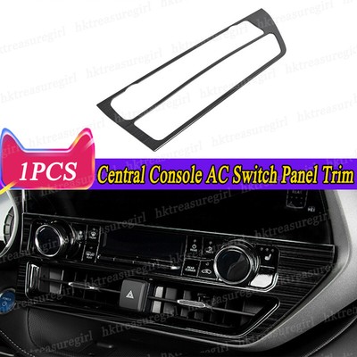 Black Steel Central Console AC Switch Panel Trim For Toyota Highlander 2020-2024