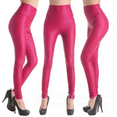 High Waist Faux Leather Leggings Image