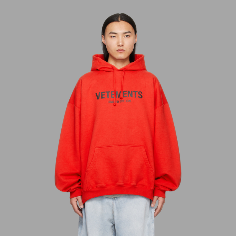Vetements red hoodie sale