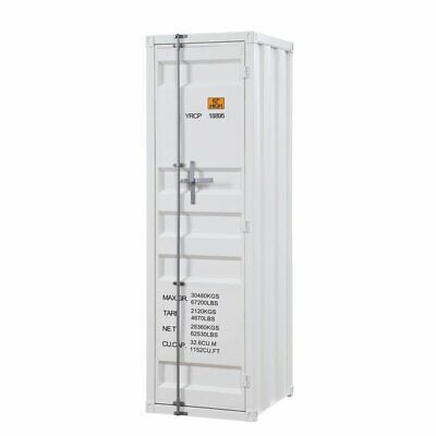 ACME Cargo Wardrobe Metal Armoire with 1 Door in White