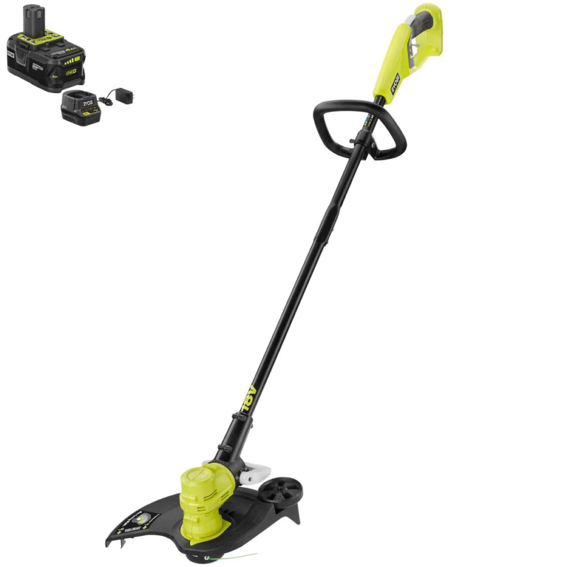One+ 18-Volt 13 In. Lithium-Ion Cordless Battery Electric String Trimmer/Edger -