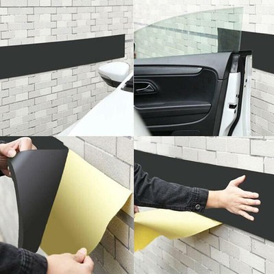 100x20CM Auto Tür Schutz Aufkleber Garage Wand Sicherheit Schwarz 6mm Parking